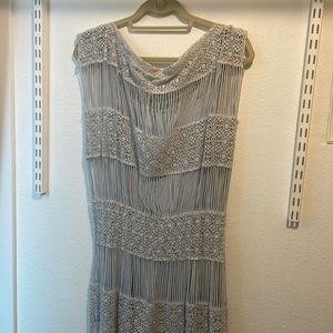 NWT Anthropologie Callahan Amelia Sky Crochet Goddess Dusty Blue Dress